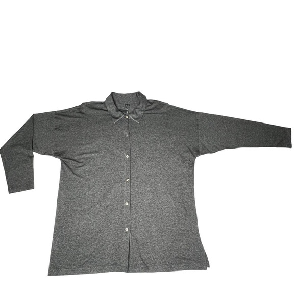 NWT BY JJ Women's Long Sleeve Button Down Grey Stretch Blouse Top Size L - Picture 8 of 16